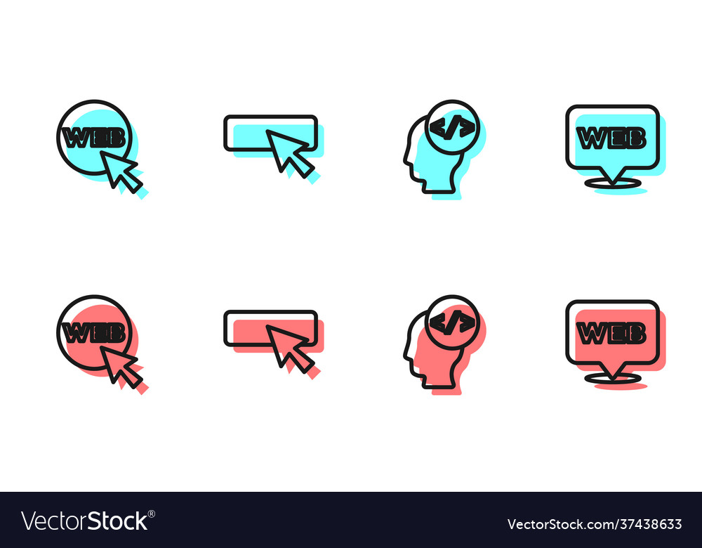 Set line front end development web and graphic vector image Set line front end development web and graphic