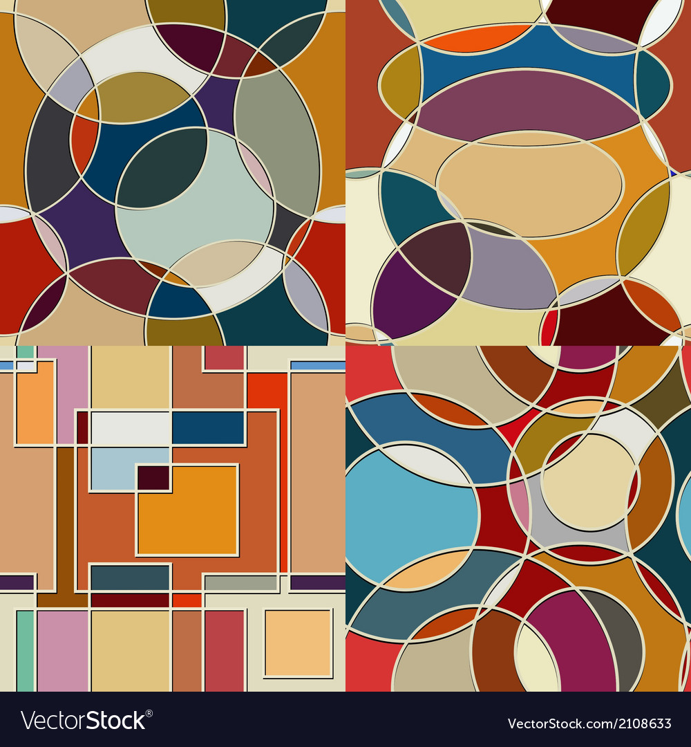 Set of color seamless geometric texture