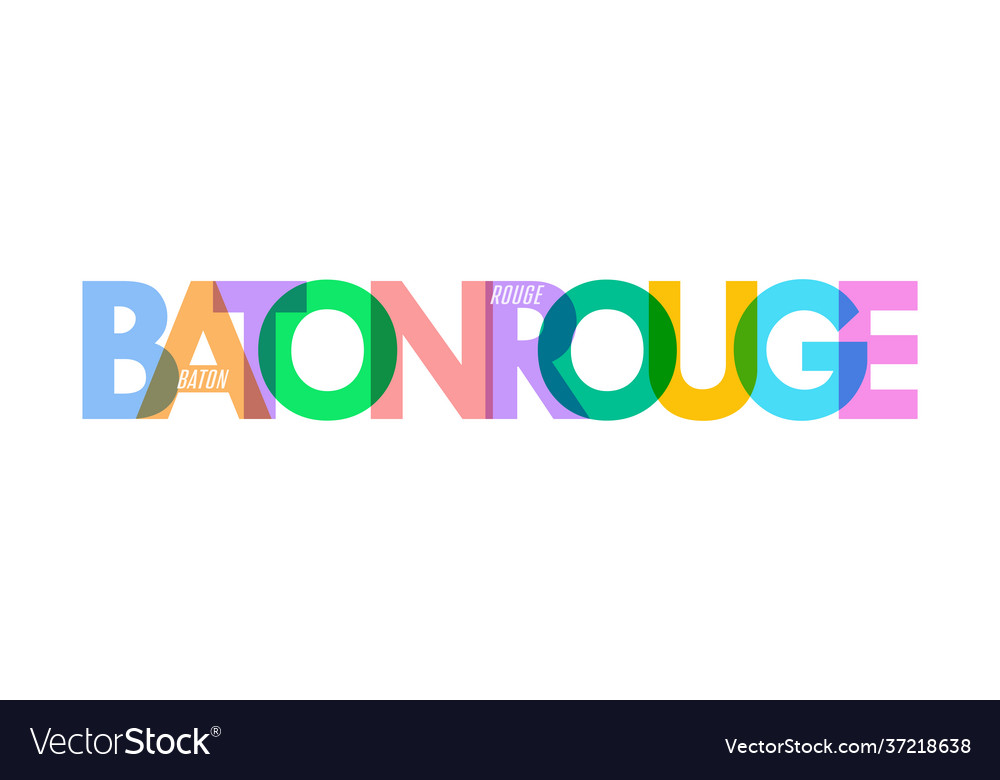Baton rouge name city on a white vector image Baton rouge name city on a white