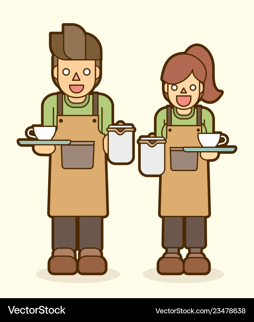 Coffee serve barista graphic Royalty Free Vector Image