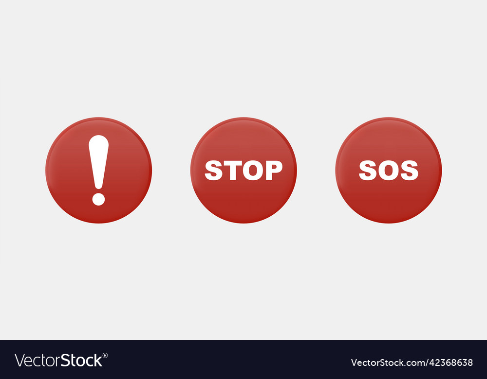 Danger and warning signs red stop royalty free vector image