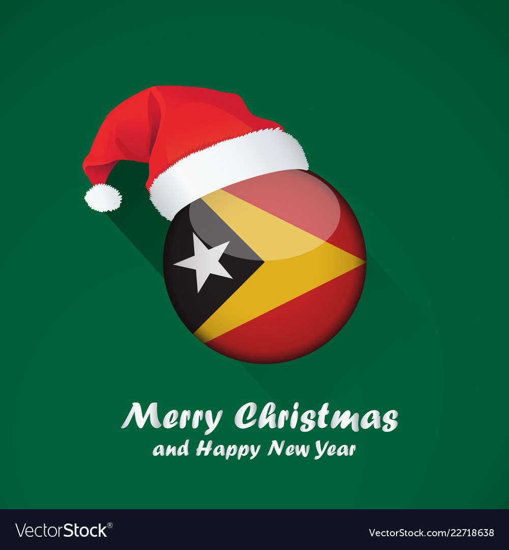 Flag of east timor merry christmas and happy new