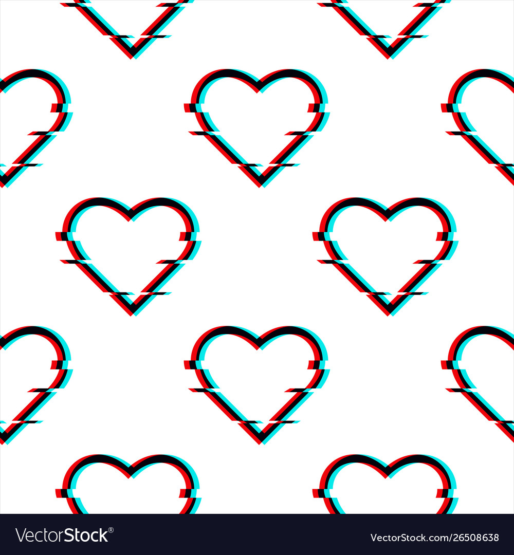 Glitched seamless pattern with symbol vector image Glitched seamless pattern with symbol