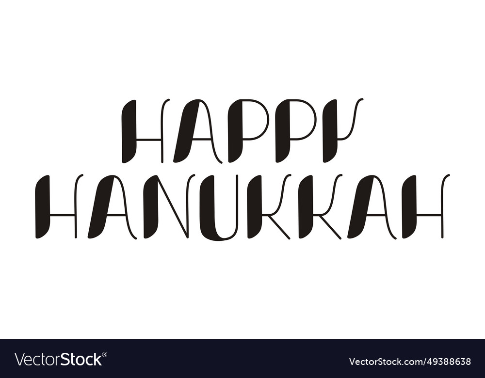 Hanukkah black lettering happy celebration Vector Image