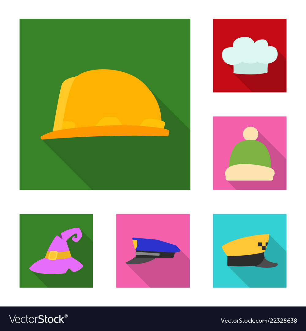 Isolated object of headgear and cap icon vector image Isolated object of headgear and cap icon