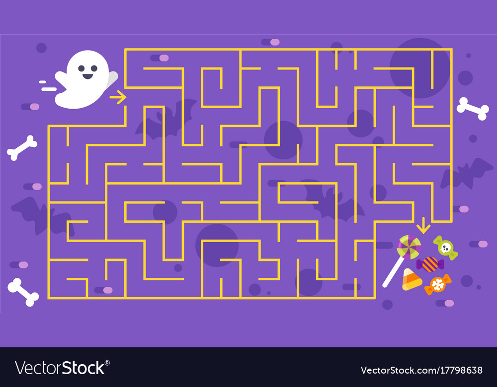 Kids halloween game children maze