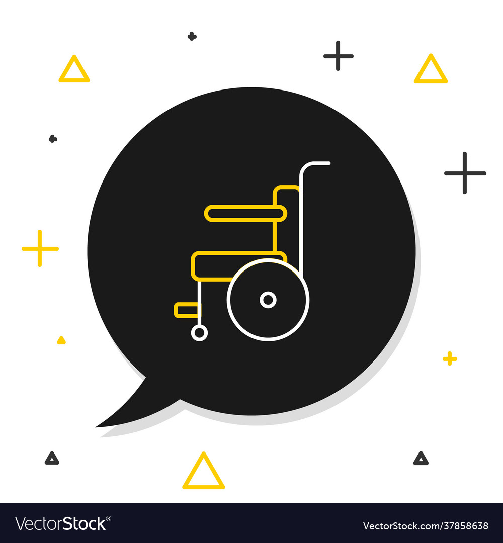 Line Rollstuhl für Behinderte Icon isoliert