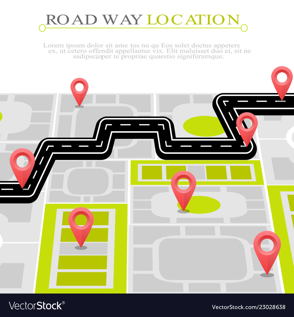 Map with red pin pointers