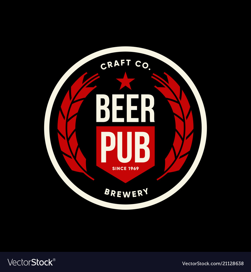 Modern craft beer drink logo Royalty Free Vector Image