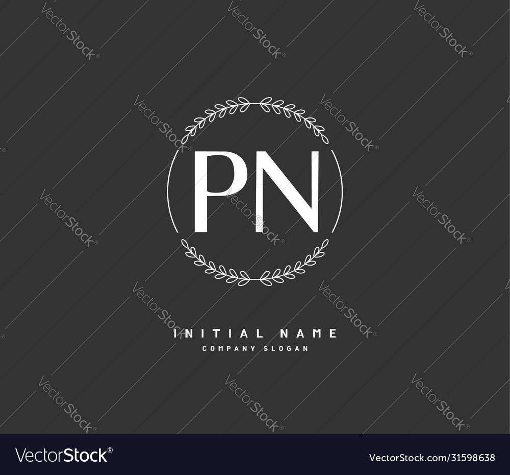 P n pn beauty initial logo handwriting