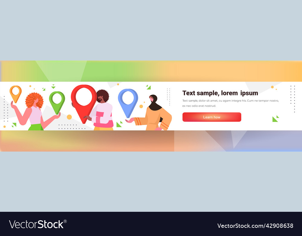 People using online navigation app on digital vector image People using online navigation app on digital