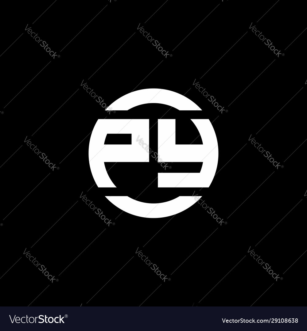 Py logo monogram isolated on circle element Vector Image