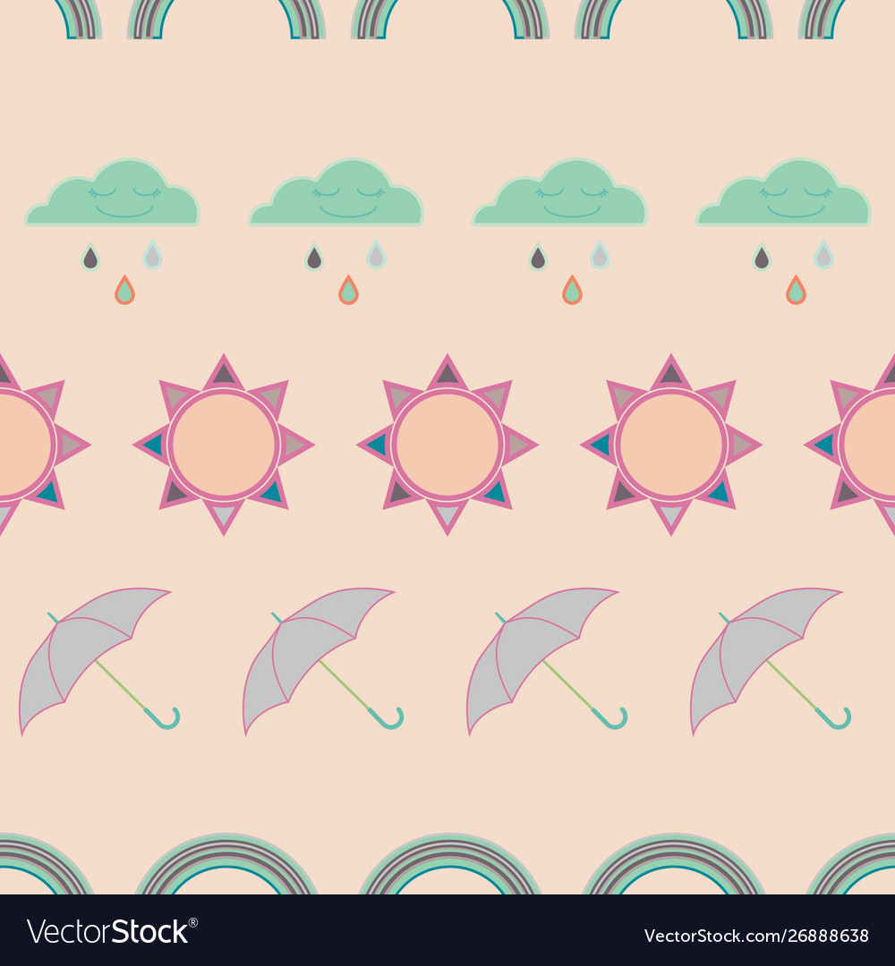 Repeat seamless pattern with clouds rain