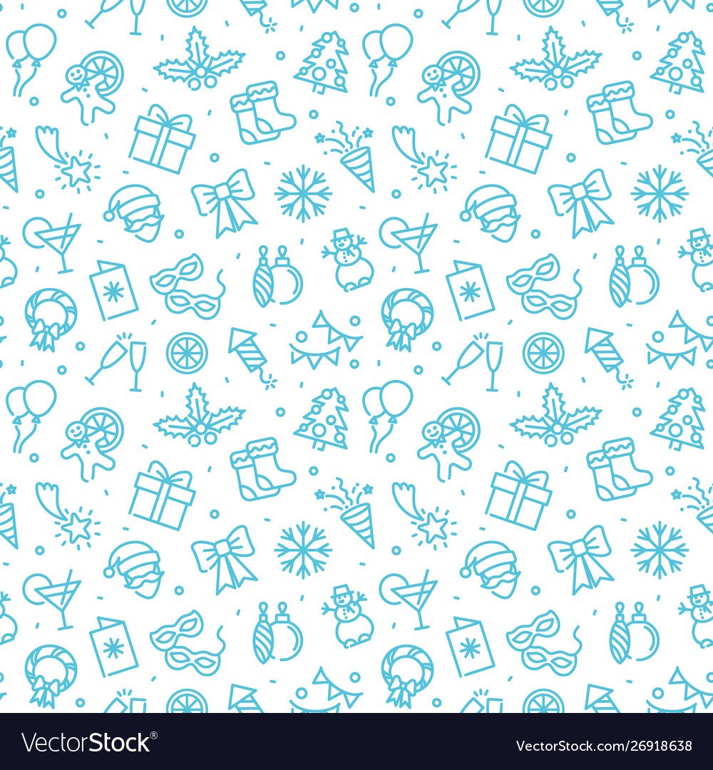 Seamless monochrome background with christmas Vector Image Seamless monochrome background with christmas
