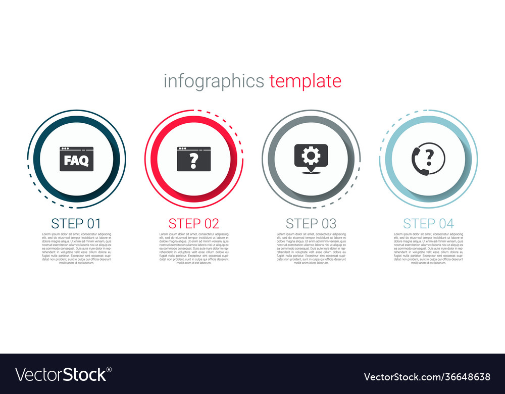 Set browser faq with question mark location gear Vector Image Set browser faq with question mark location gear
