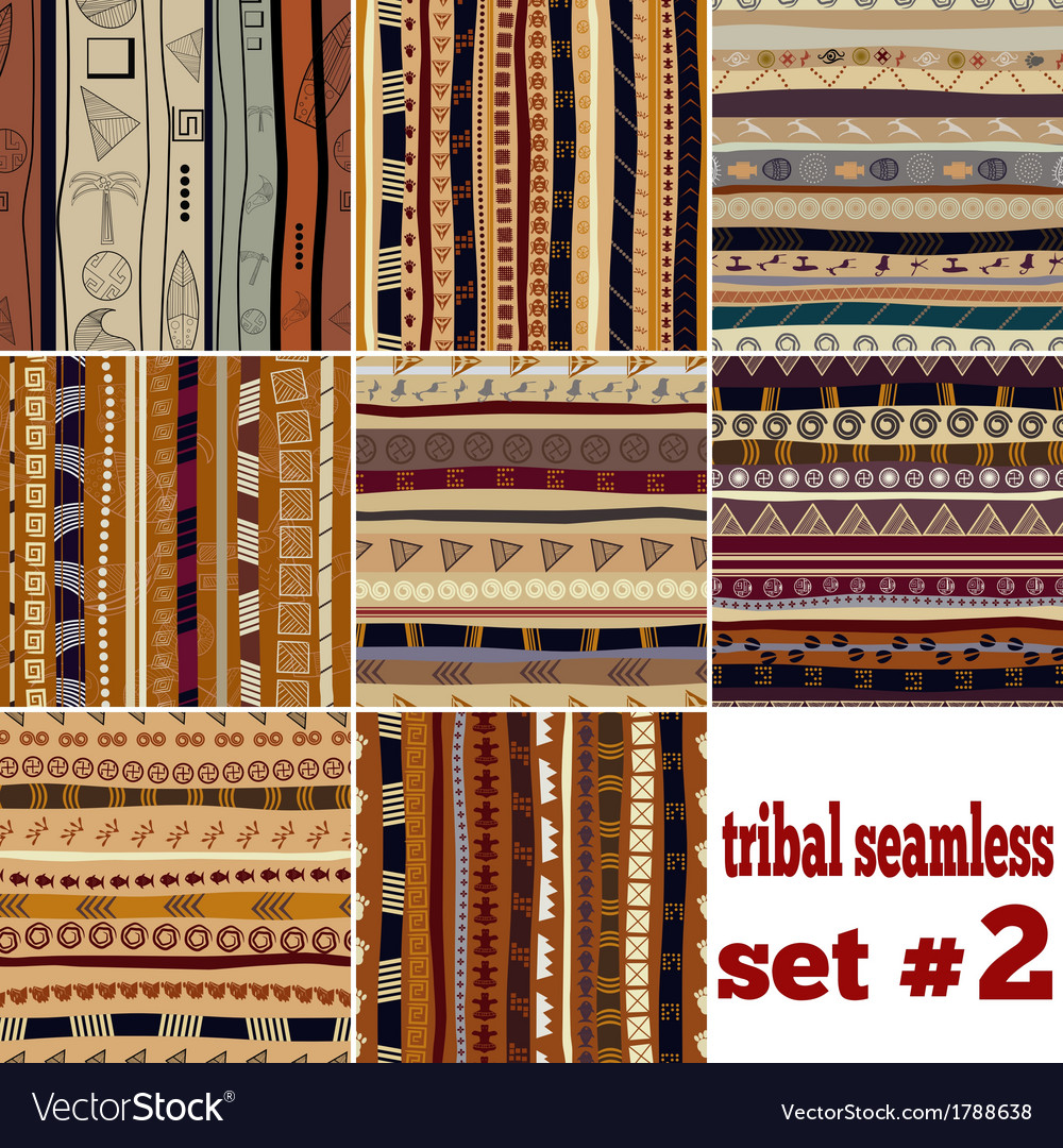 Set of seamless patterns in ethnic style
