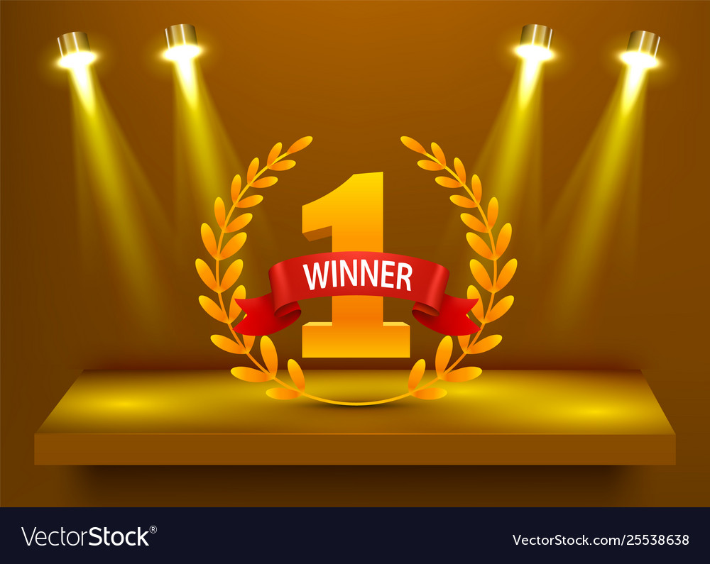 Stage podium with lighting scene Royalty Free Vector Image