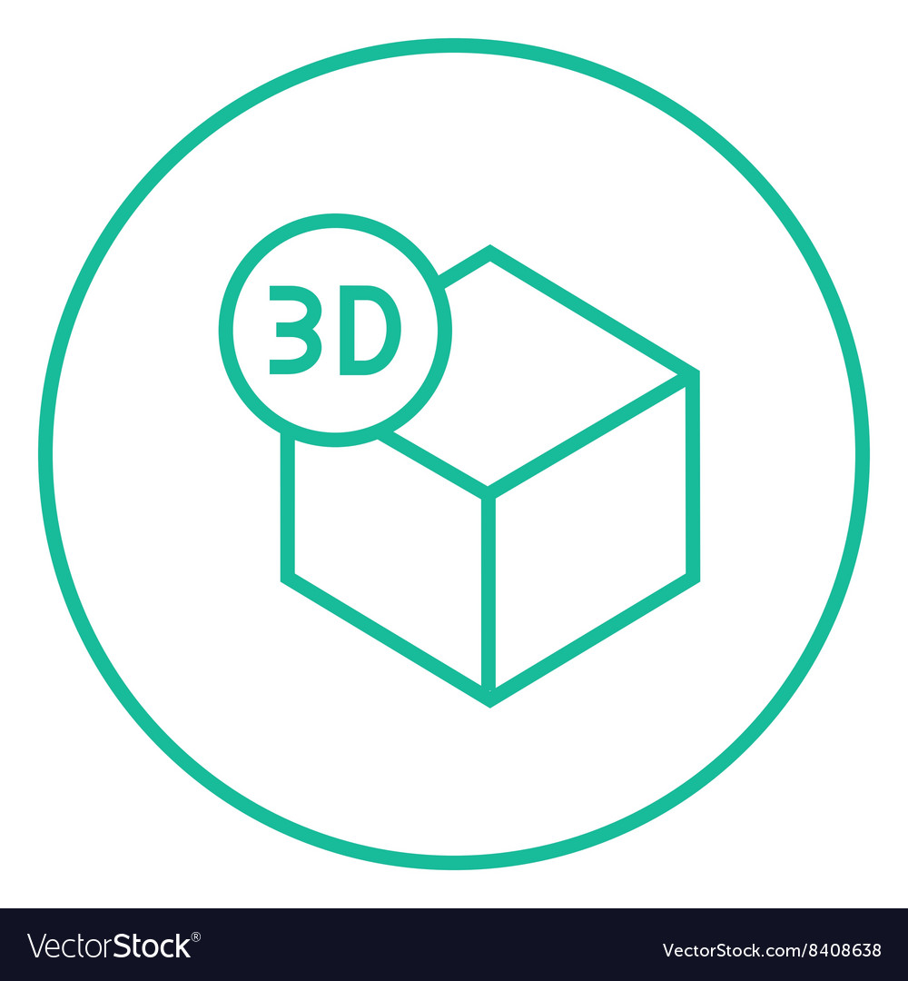 Three d box line icon