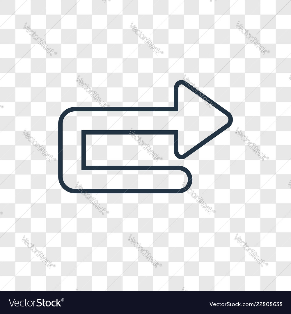 U turn arrow concept linear icon isolated vector image U turn arrow concept linear icon isolated