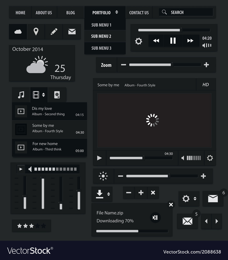 Web UI Elements Icons