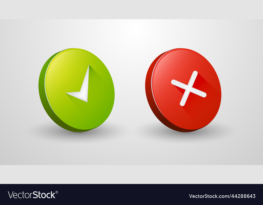 3d check mark icons for web checkmark x symbols vector image 3d check mark icons for web checkmark x symbols