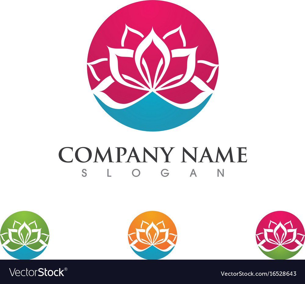 Beauty lotus flowers design logo template icon