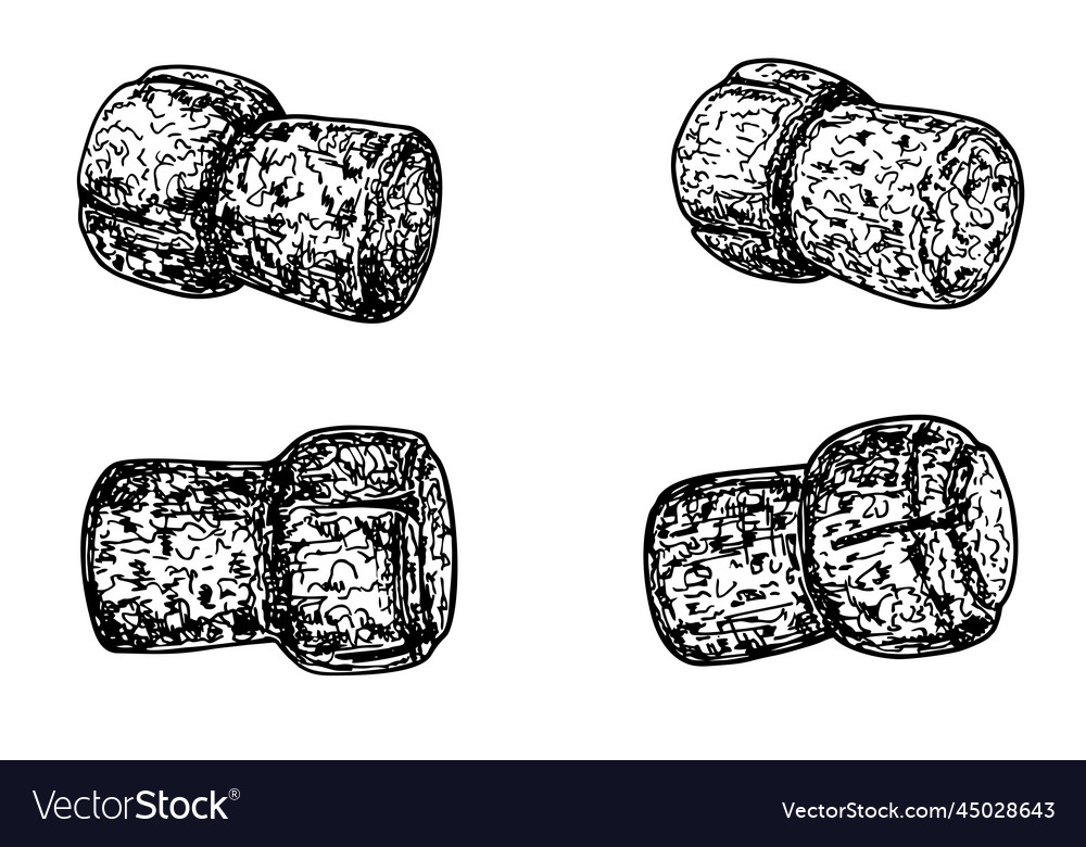 Champagne bottle cork sketch stoppers