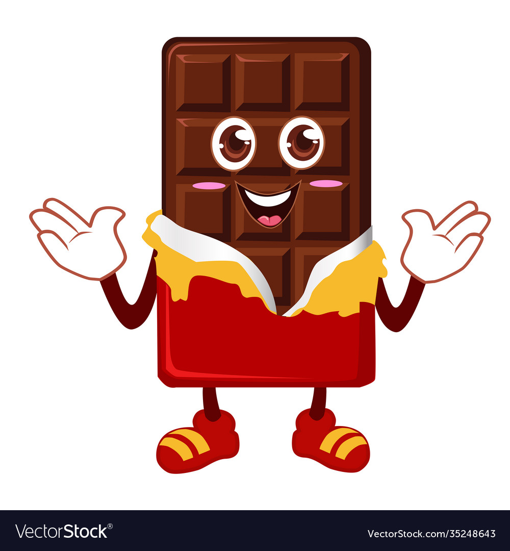 Chocolate mascot cartoon Royalty Free Vector Image