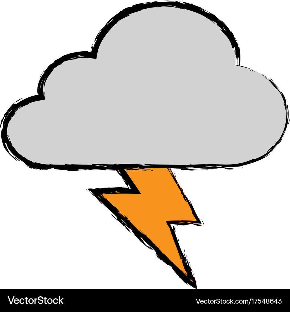 Cloud and thunder icon Royalty Free Vector Image