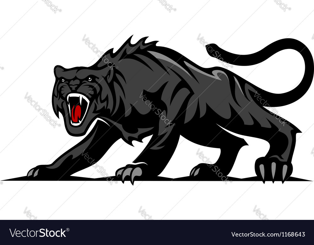 Danger black panther Royalty Free Vector Image