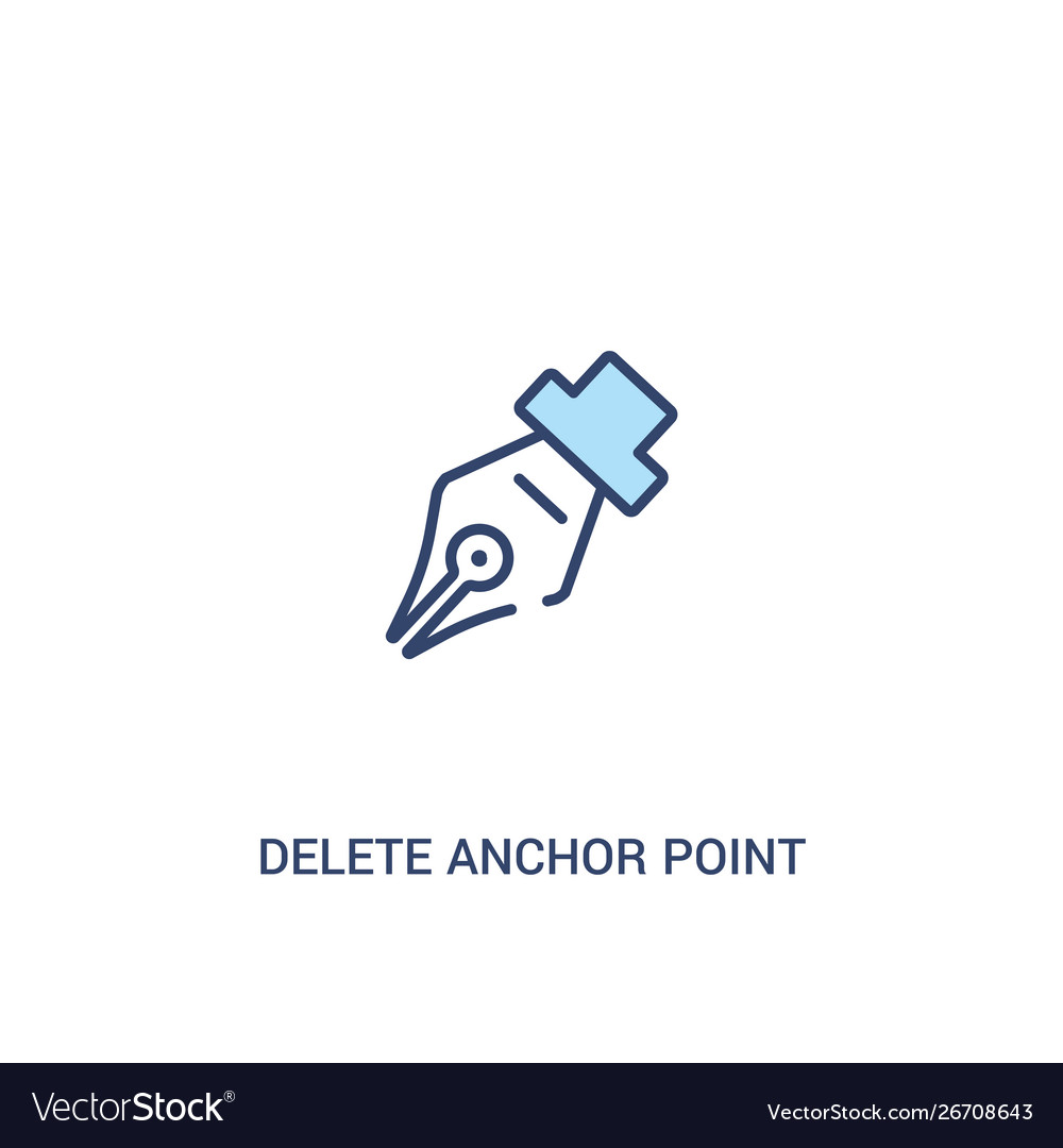 Delete anchor point concept 2 colored icon simple Vector Image Delete anchor point concept 2 colored icon simple