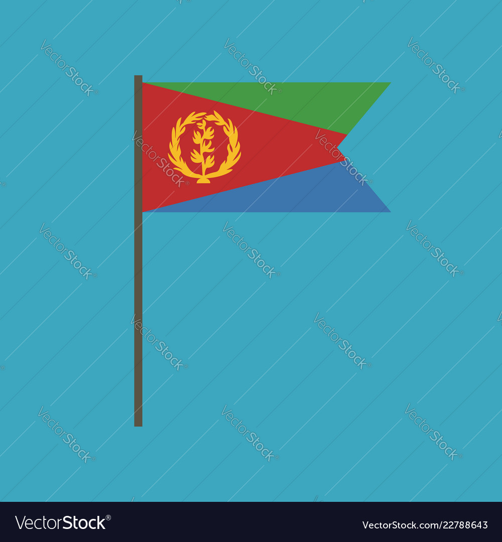 Eritrea flag icon in flat design vector image Eritrea flag icon in flat design