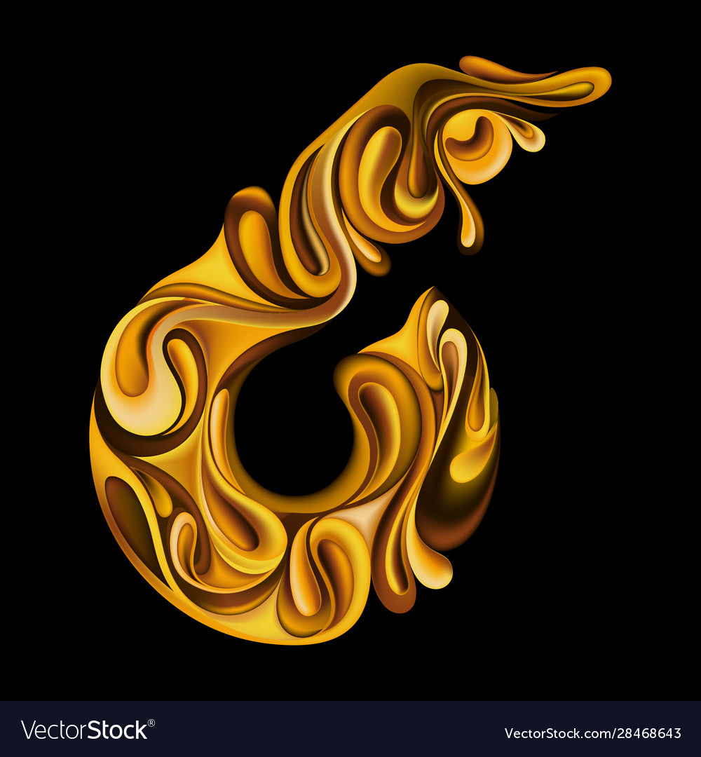 festive-number-6-in-liquid-gold-royalty-free-vector-image