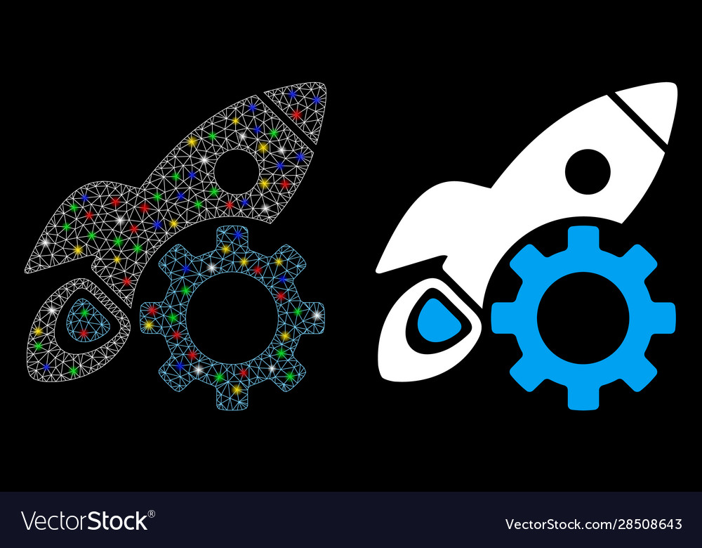 Flare mesh 2d rocket development icon with
