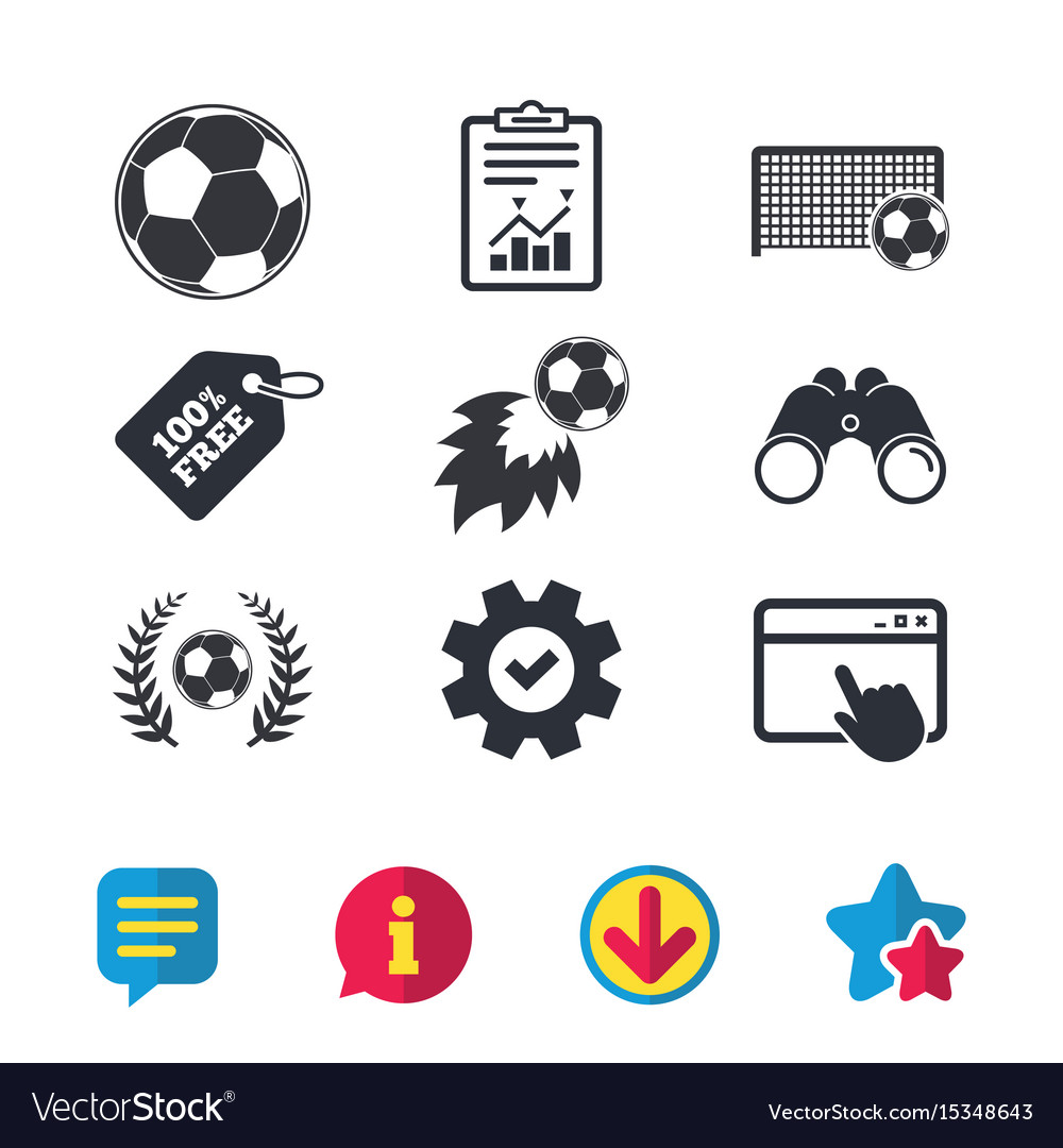 Football icons soccer ball sport