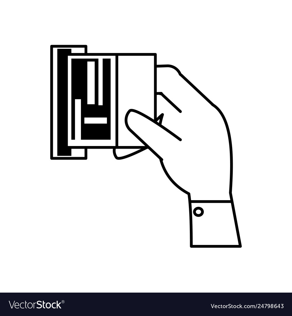 Hand with time control machine isolated icon