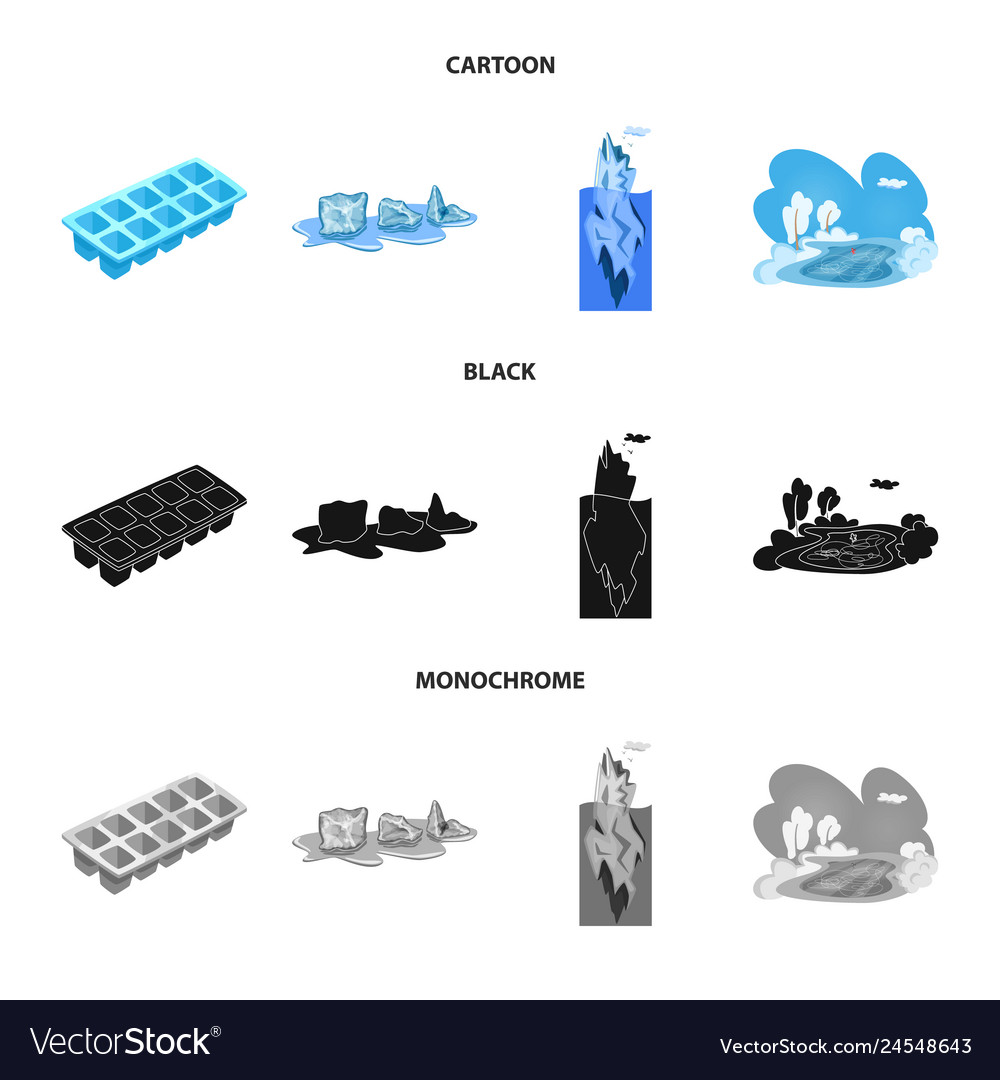 Isolated object of texture and frozen symbol set vector image Isolated object of texture and frozen symbol set