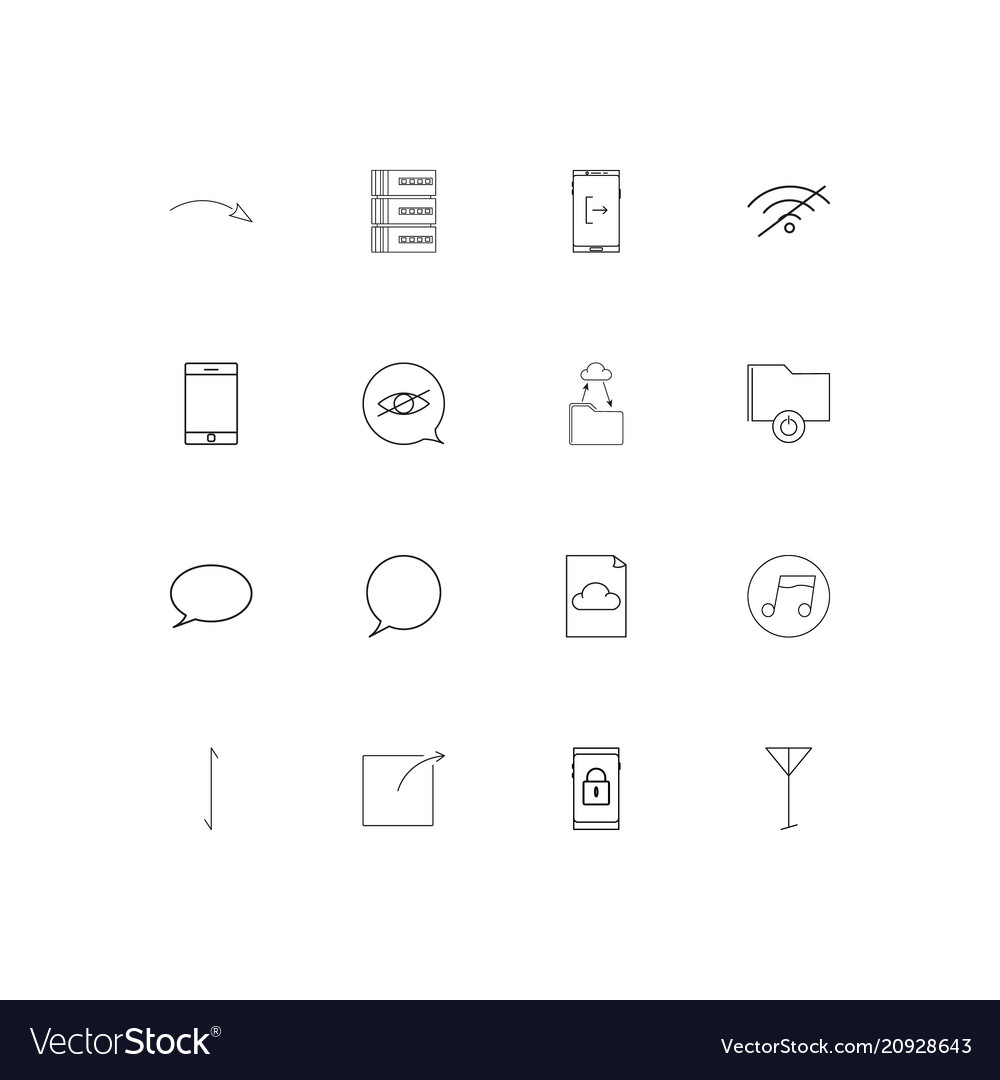 Netzwerk und Datenbank lineare dünne Symbole Set vector image Netzwerk und Datenbank lineare dünne Symbole Set