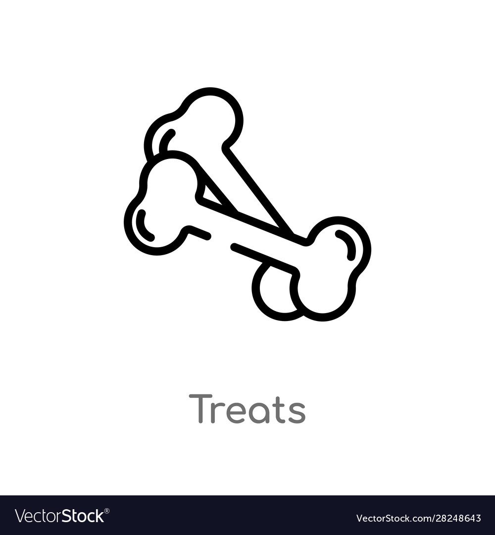 Outline treats icon isolated black simple line