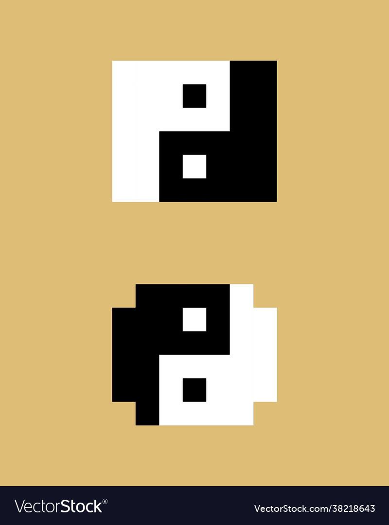 Pixel Yin Yang Symbol
