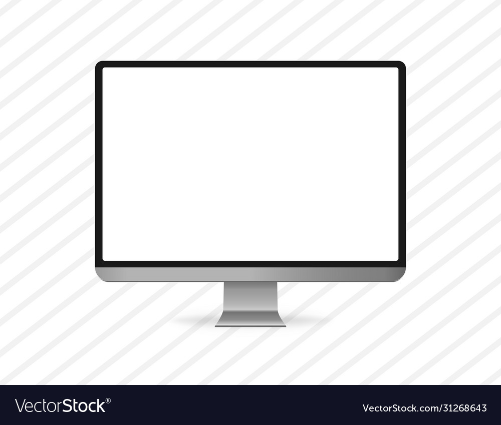 Realistic computer desktop in modern design Vector Image Realistic computer desktop in modern design