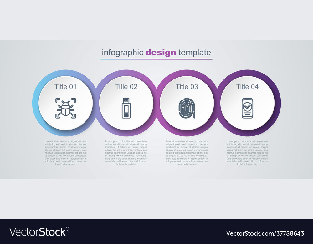 Set line system bug usb flash drive fingerprint vector image Set line system bug usb flash drive fingerprint