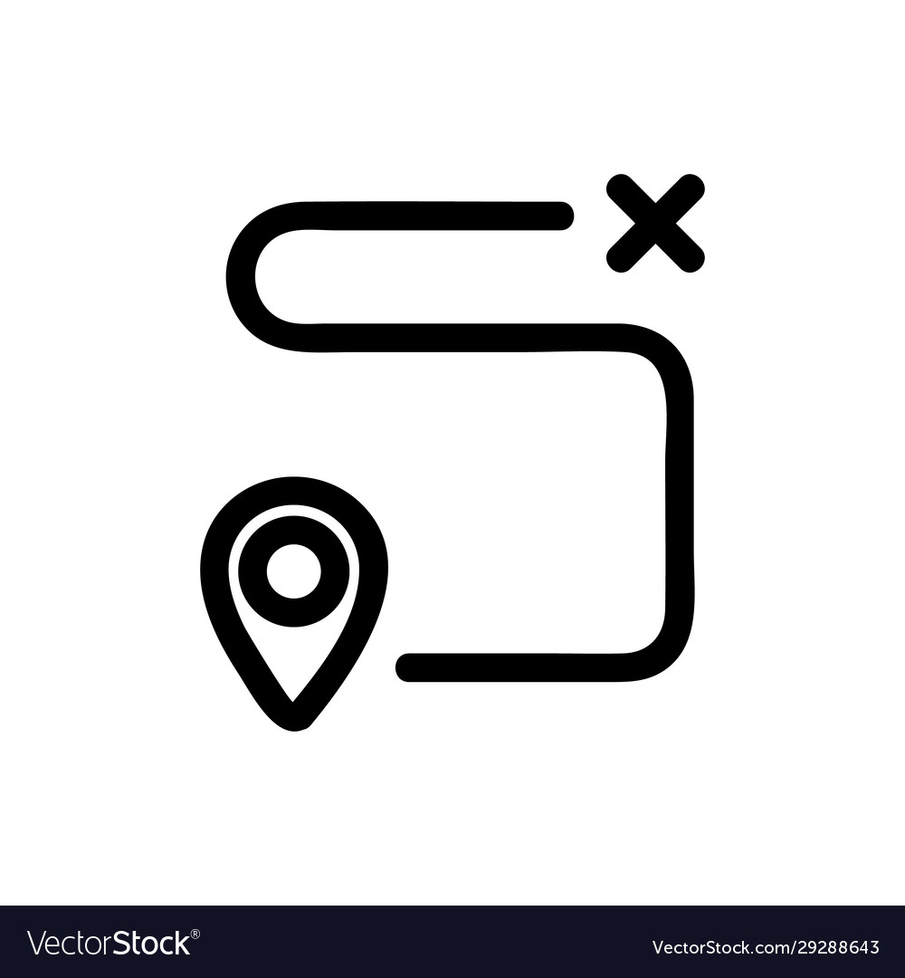 Taxi route icon isolated contour symbol