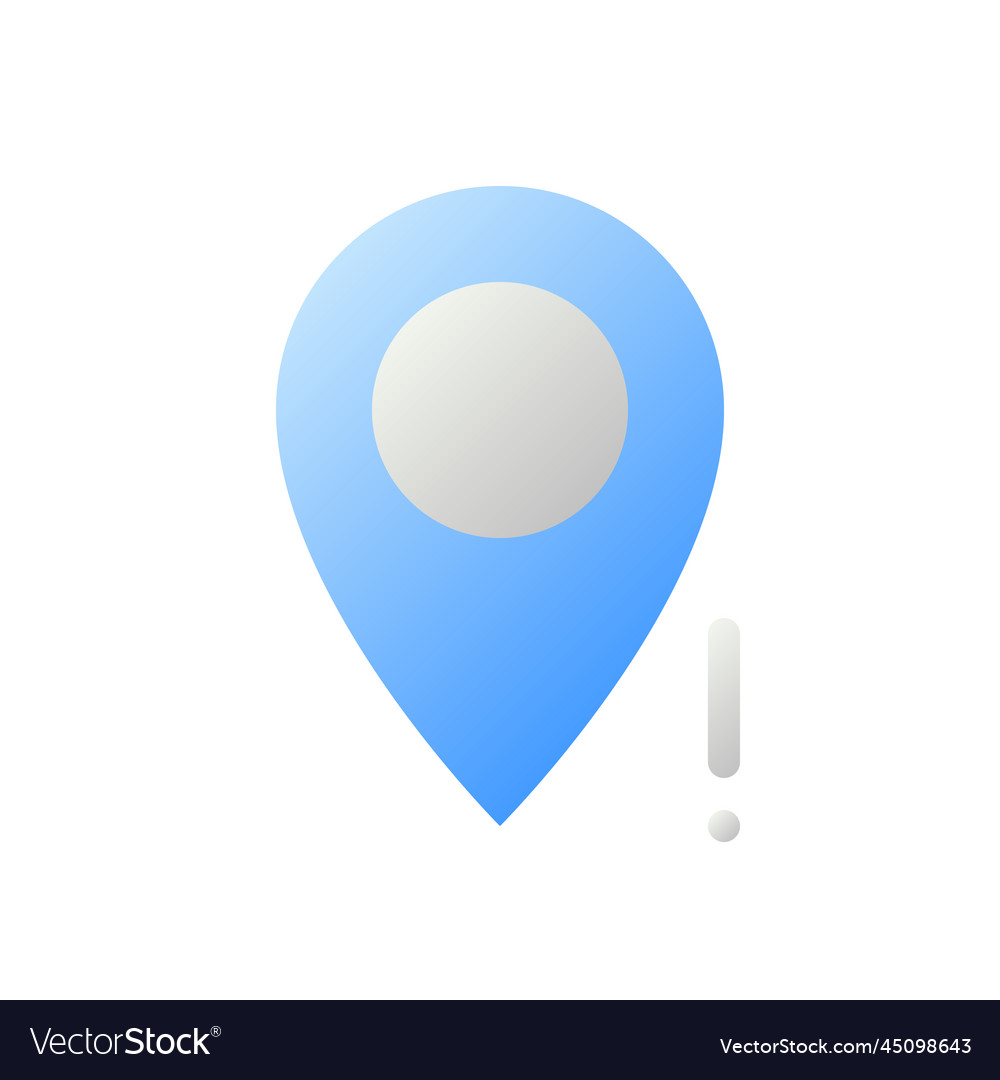 Wrong pin location flat gradient two-color ui icon vector image Wrong pin location flat gradient two-color ui icon
