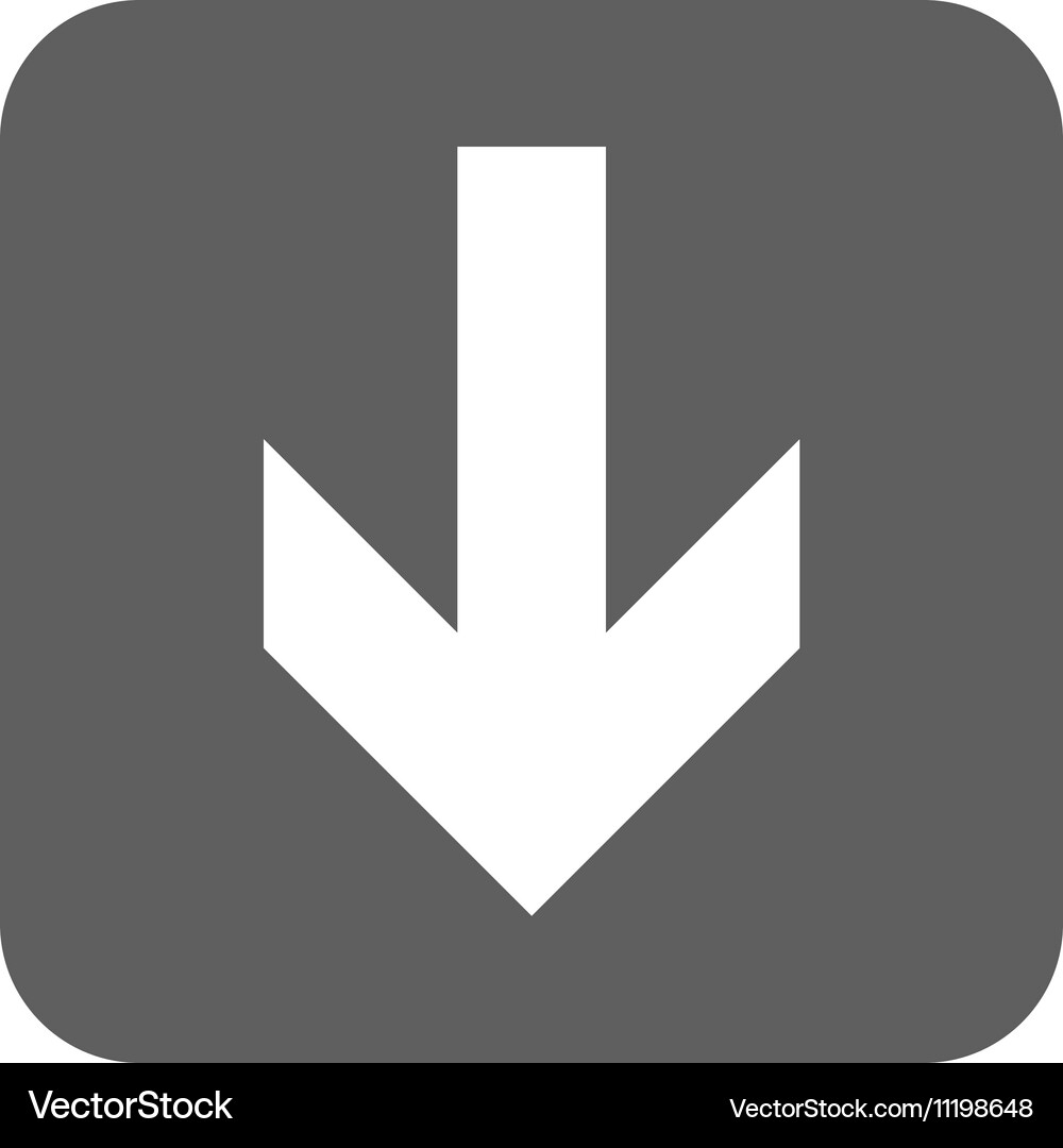 Arrow down flat squared icon Royalty Free Vector Image