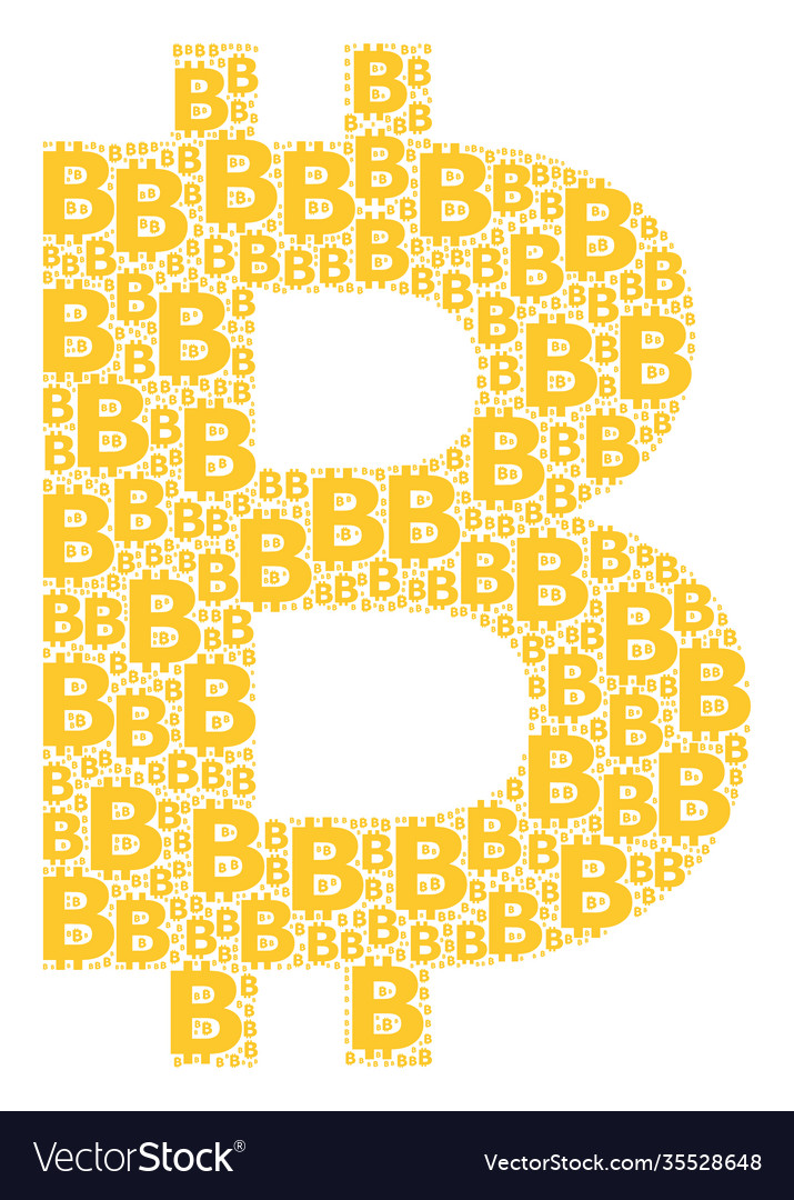 Bitcoin symbol icon recursion collage
