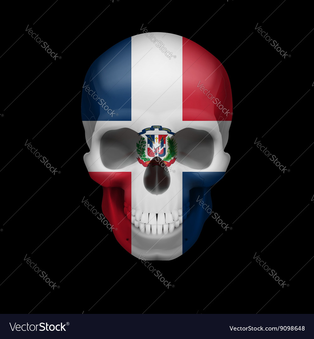 Dominican republic flag skull