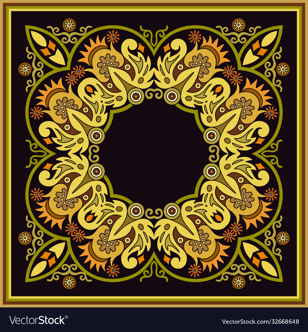 Ethnic abstract flower