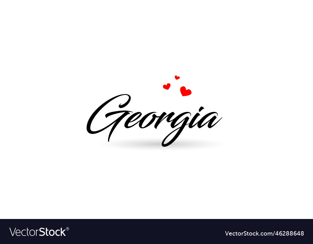 name country word with three red love Vector Image