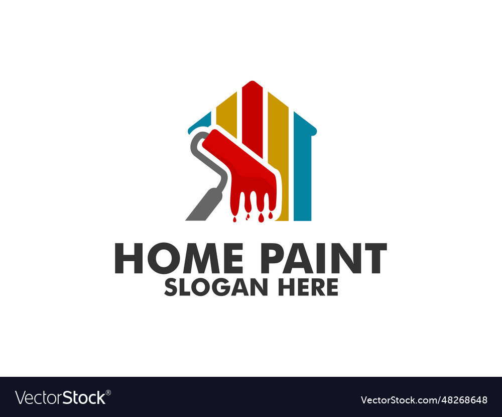 House painting logo design Royalty Free Vector Image